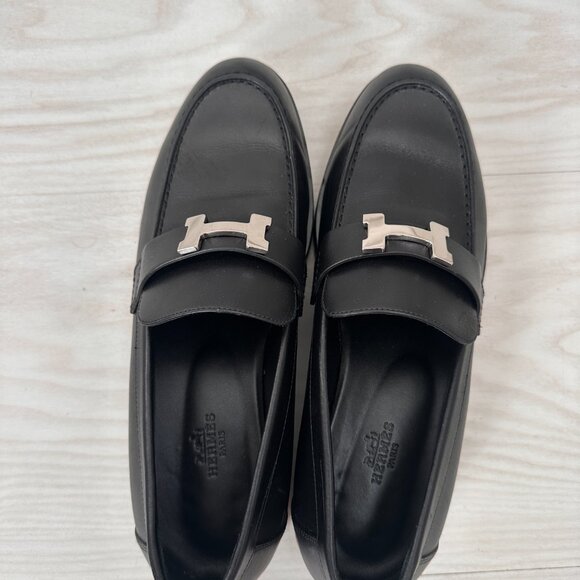 New Hermes Faubourg Loafer- 39 in Noir with Box, Dustbag, Receipt + Ribbon! - Picture 3 of 9